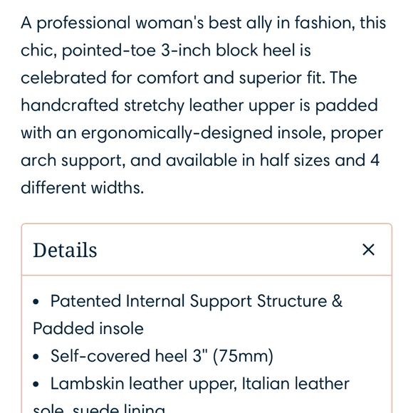 Ally Shoes NYC - Leather Block Heel Pump Medium Width (B) - Picture 10 of 10